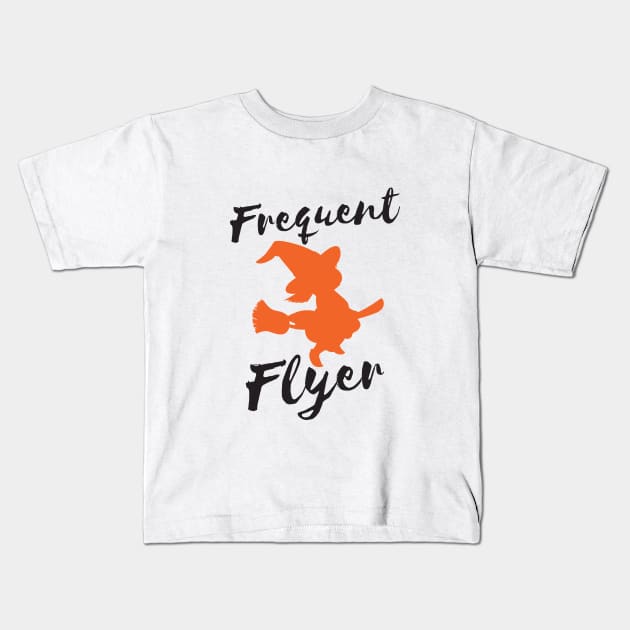 Frequent Flyer Funny Halloween Kids T-Shirt by RedYolk